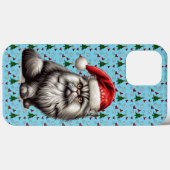 Coques Case-Mate iPhone Chat persan de Noël, Père Noël Floral Kitty persan (Verso (horizontal))