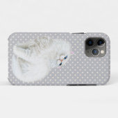 Coques Case-Mate iPhone Chat perse sur des points gris et blancs (Dos (Horizontal))