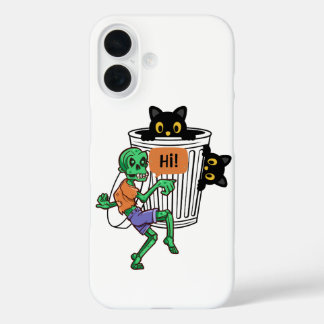 Coques iPhone 16 Chat peureux Halloween