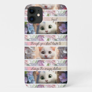 Case-Mate iPhone Case Chat photo remplaçable à rayures Nice