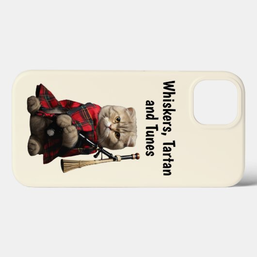 Coques Case-Mate iPhone Chat plié écossais avec Bagpipes Téléphone (Verso (horizontal))
