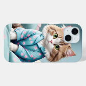 Coques Case-Mate iPhone Chat portant un pyjama (Verso (horizontal))