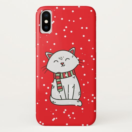 Coques Case-Mate iPhone Chat Red Snowy de Noël dans le boîtier de téléphon (Dos)