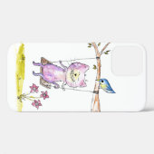 Coques Case-Mate iPhone Chat rose blanc mignon à la couture (Verso (horizontal))