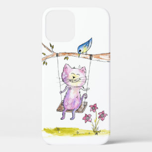 Case-Mate iPhone Case Chat rose blanc mignon à la couture