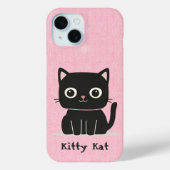 Coques Case-Mate iPhone Chat rose et noir mignon (Verso)