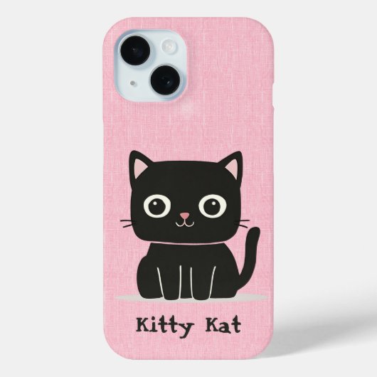 Coques Case-Mate iPhone Chat rose et noir mignon (Verso)