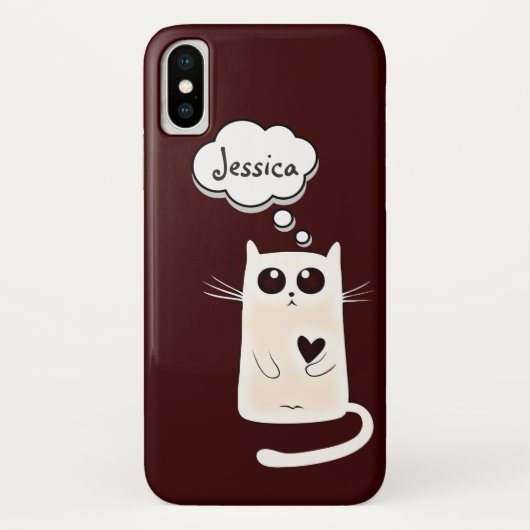 Coques Case-Mate iPhone Chat seul de coeurs (Dos)