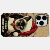 Coques Case-Mate iPhone Chat Siamese, Noël Père Noël Kitten (Verso (horizontal))