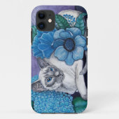 Coques Case-Mate iPhone chat siamois pointe bleue (Dos)