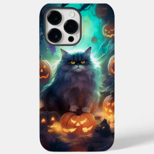 Coque Pour Pour iPhone 14 Pro Max Chat Sibérien Halloween avec citrouilles effrayant