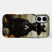 Coques Case-Mate iPhone Chat sorcière avec citrouilles (Verso (horizontal))