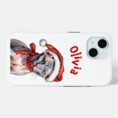 Coques Case-Mate iPhone Chat Sphynx de Noël aquarelle (Verso (horizontal))