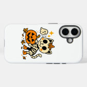 Coques Case-Mate iPhone Chat squelette mignon avec citrouille (Verso (horizontal))