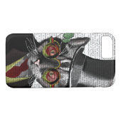 Coques Case-Mate iPhone Chat Steampunk - Chapeau supérieur et verres jaune (Dos (Horizontal))