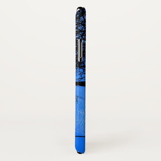 Coques Case-Mate iPhone Chat sur une lune bleue fil (Dos/Droite)