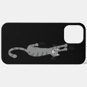 Coques Case-Mate iPhone Chat Tabby Gris Suspendu | Drôle de Chat Gris Rayé (Retour (horizontal))