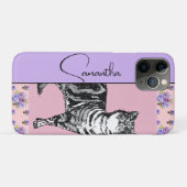 Coques Case-Mate iPhone Chat Tacheté Chats Félin Rose Lavande Nom Filles (Dos (Horizontal))