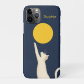 Coques Case-Mate iPhone Chat tendant la main vers la Lune (Dos)