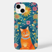 Coques Case-Mate iPhone Chat tigré d'art folklorique fantaisiste (Verso)