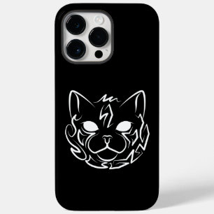 Coque Pour Pour iPhone 14 Pro Max Chat tribal noir et blanc