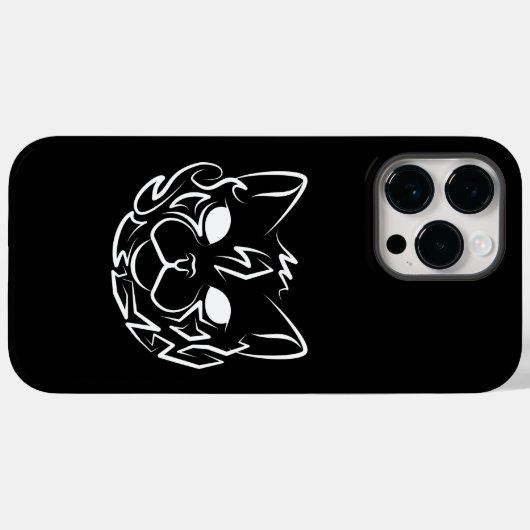 Coques Case-Mate iPhone Chat tribal noir et blanc (Verso (horizontal))