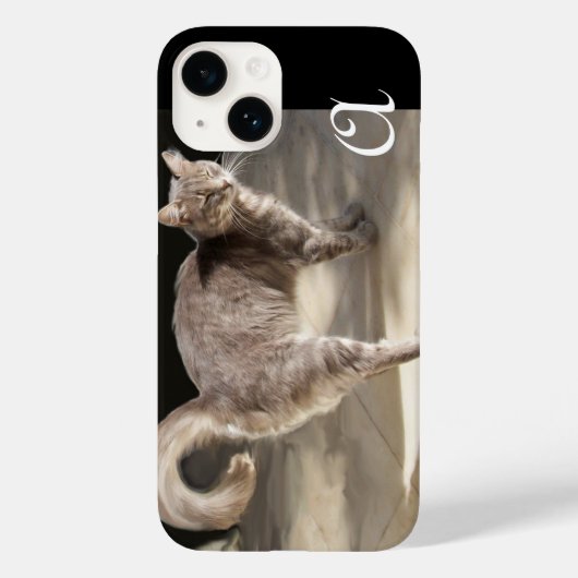 COQUES Case-Mate iPhone CHAT TURQUE MONOGRAMME (Verso)