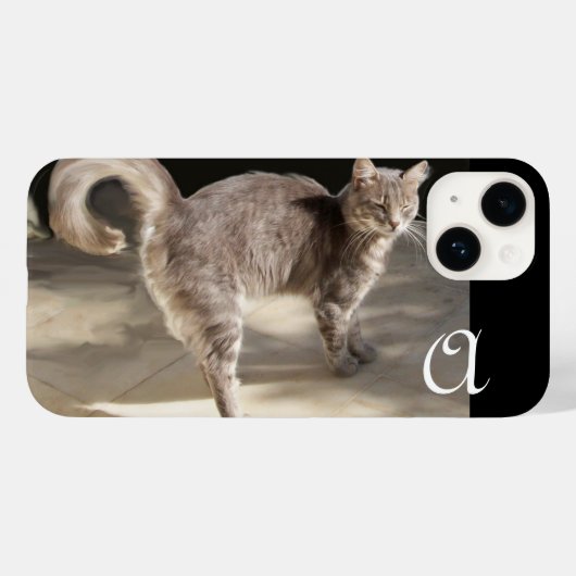 COQUES Case-Mate iPhone CHAT TURQUE MONOGRAMME (Verso (horizontal))