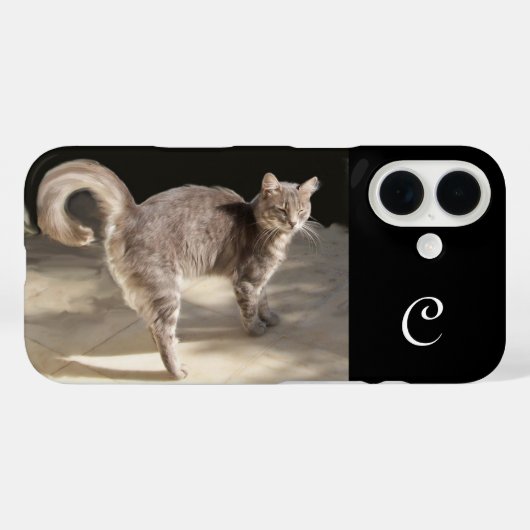 COQUES Case-Mate iPhone CHAT TURQUE MONOGRAMME (Verso (horizontal))