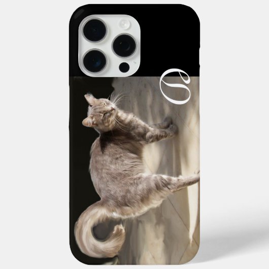 COQUES Case-Mate iPhone CHAT TURQUE MONOGRAMME (Verso)