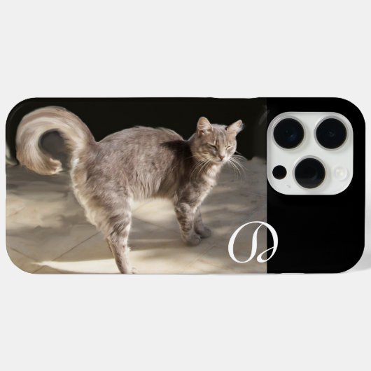 COQUES Case-Mate iPhone CHAT TURQUE MONOGRAMME (Verso (horizontal))