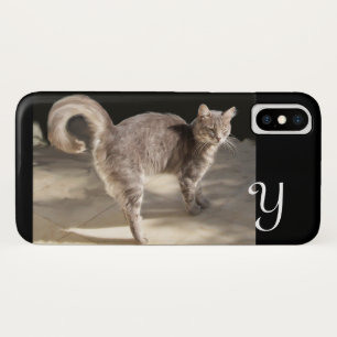 COQUE iPhone X   CHAT TURQUE MONOGRAMME