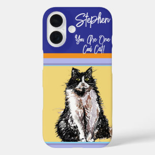 Coques iPhone 16 Chat Tuxedo Pastel Chats Femme Pastel Couleurs