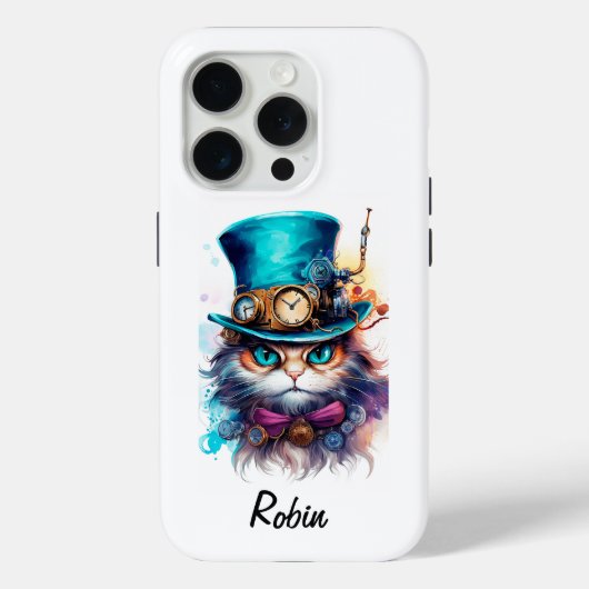 Coques Case-Mate iPhone Chat Victorian Steampunk couleurs vives (Verso)