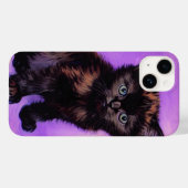 Coques Case-Mate iPhone Chat Violet de Style Van Gogh (Verso (horizontal))