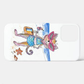 Coques Case-Mate iPhone Chat Whimsical sur la plage (Verso (horizontal))