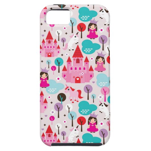 Coques Case-Mate iPhone château et licorne de princesse d'enfants (Dos)