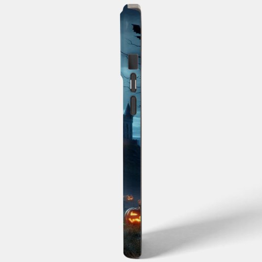 Coques Case-Mate iPhone Château sombre, médiéval, chauves-souris & citroui (Verso / Gauche)