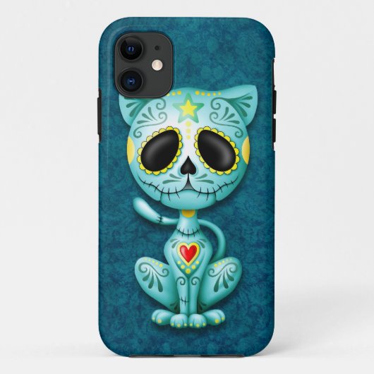 Coques Case-Mate iPhone Chaton bleu de sucre de zombi (Dos)