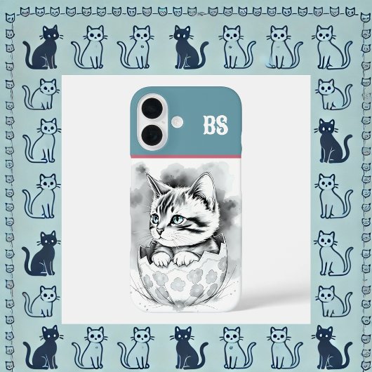 Coques Case-Mate iPhone Chaton de Pâques fantaisiste dans une coquille d'o