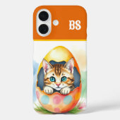 Coques Case-Mate iPhone chaton de Pâques géant en coquille florale (Verso)
