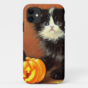 Case-Mate iPhone Case Chaton d'Halloween noir et blanc vintage