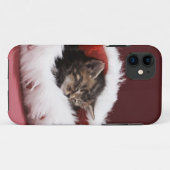 Coques Case-Mate iPhone Chaton endormi dans le casquette de Noël (Dos (Horizontal))