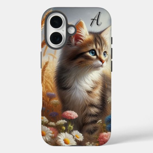 Coques Case-Mate iPhone Chaton mignon aquarelle chat iPhone (Verso)