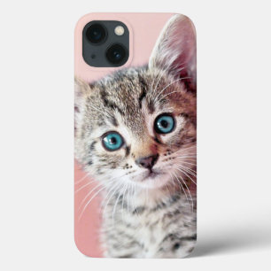 Etui iPhone 13 Chaton mignon avec les yeux bleus