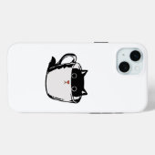 Coques Case-Mate iPhone Chaton noir avec nez rouge caché dans une tasse (Verso (horizontal))