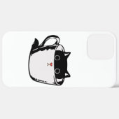 Coques Case-Mate iPhone Chaton noir avec nez rouge caché dans une tasse (Retour (horizontal))