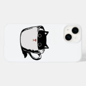 Coques Case-Mate iPhone Chaton noir avec nez rouge caché dans une tasse (Verso (horizontal))