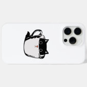 Coques Case-Mate iPhone Chaton noir avec nez rouge caché dans une tasse (Verso (horizontal))