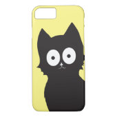 Coques Case-Mate iPhone Chaton noir sur jaune (Dos)
